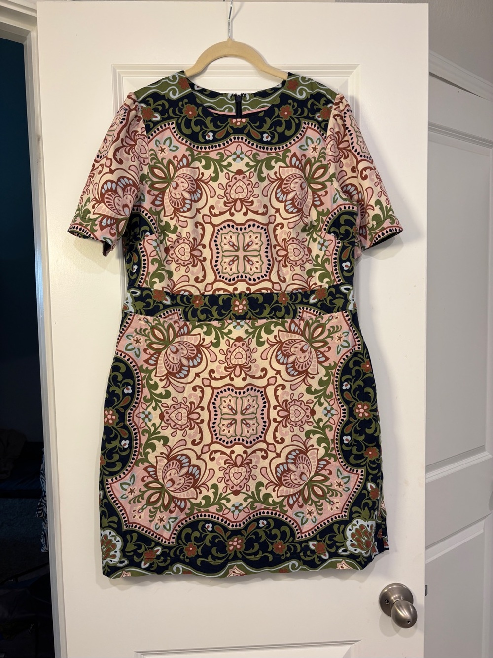 Boden Cotton Mini Shift Dress Ornate Garden